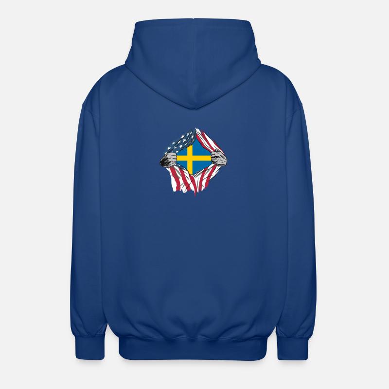 Drapeaux d'amitié USA Suède - Veste à capuche unisexe - bleu royal