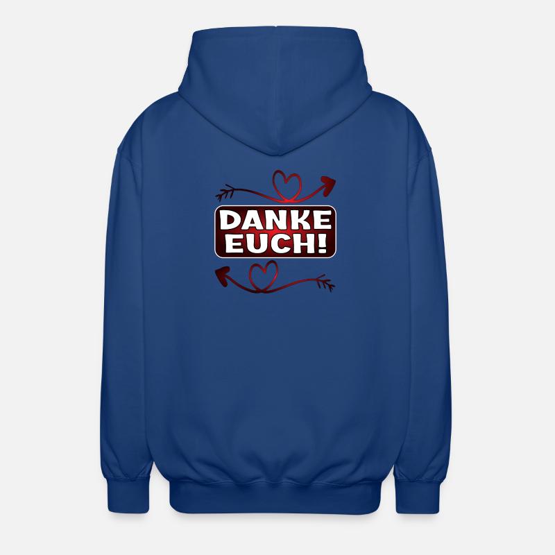 Dankeschön Geschenke - DANKE EUCH SPRÜCHE - Unisex Kapuzenjacke - Royalblau