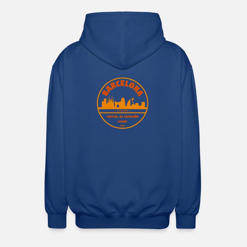 Barcelona Skyline Emblem - Unisex Kapuzenjacke - Royalblau