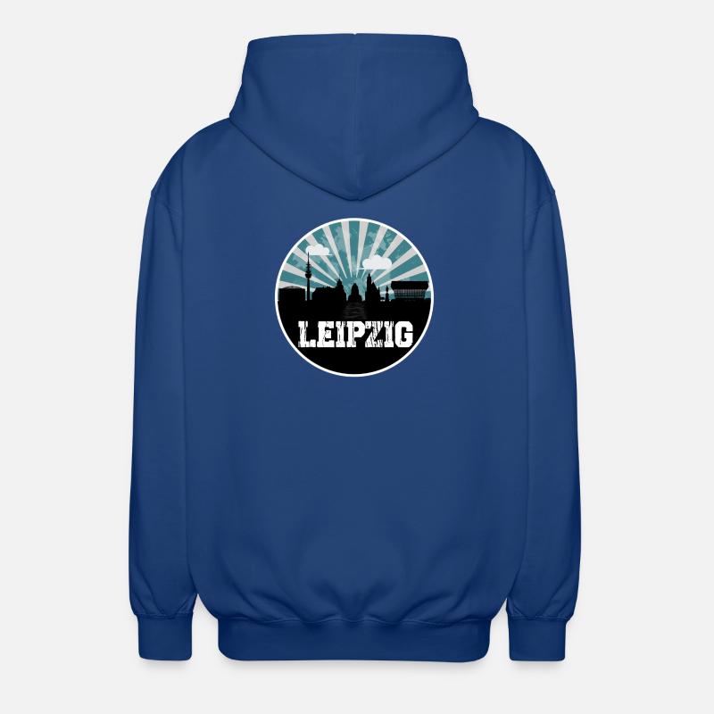 Leipzig Skyline Blue Hour - Unisex Hooded Jacket - royal blue