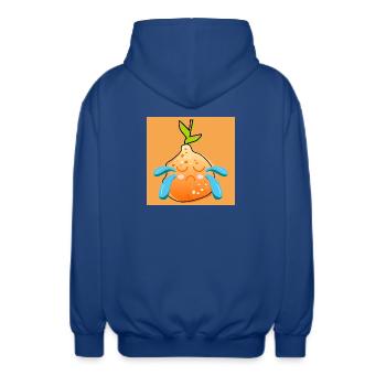 TRISTESSE - ORANGE TRISTE - FRUITS D’ÉTÉ - Veste à capuche unisexe - bleu royal - Dos - AI Model Male 185 light (185cm)