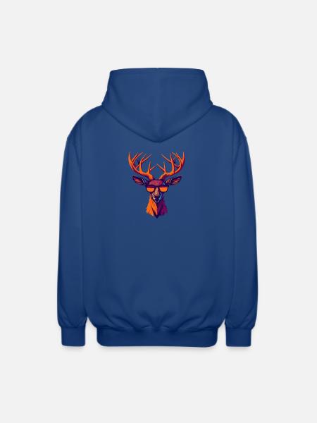 Retro Deer Revolt - Unisex Hooded Jacket - royal blue