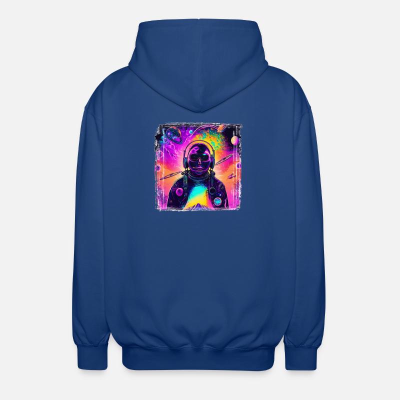 Astronaute néon au Cosmic Psychedelic - Veste à capuche unisexe - bleu royal