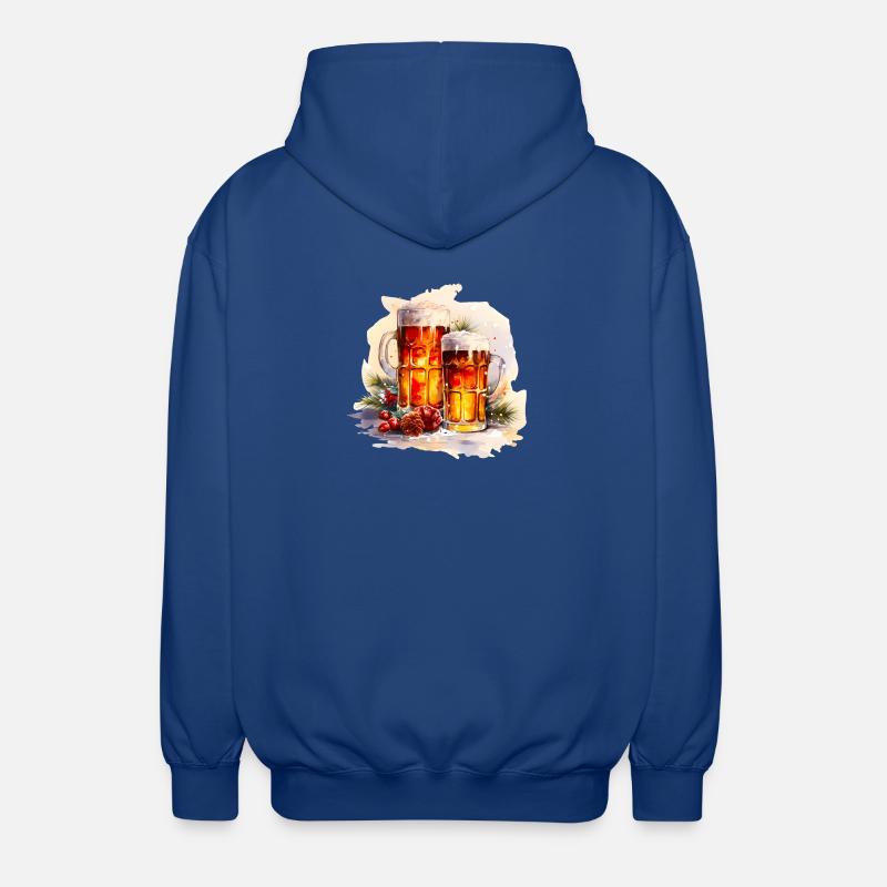 Bière à l’aquarelle dans la neige - Veste à capuche unisexe - bleu royal