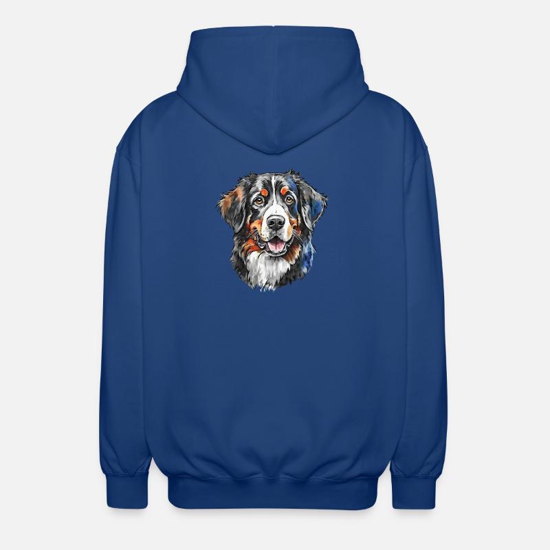 Portrait de bouvier bernois - Veste à capuche unisexe - bleu royal