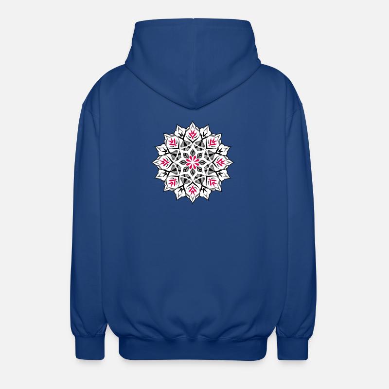 Dessin mandala dotwork - Veste à capuche unisexe - bleu royal