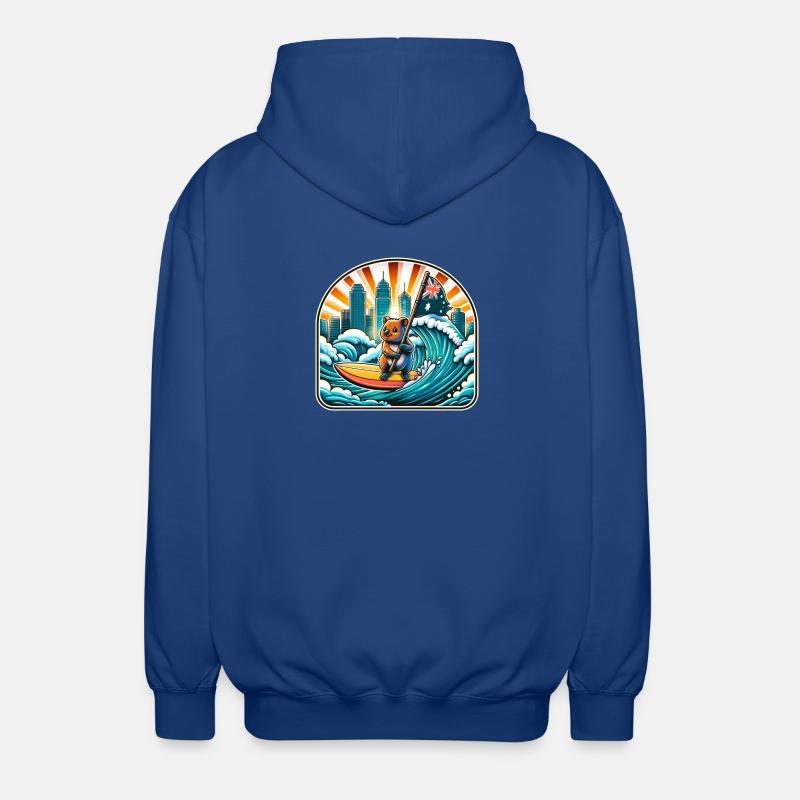 Design de surf australien Quokka - Veste à capuche unisexe - bleu royal