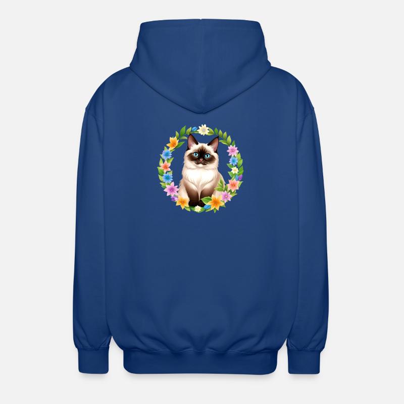 Frühlingserwachende Samtpfote - Unisex Kapuzenjacke - Royalblau