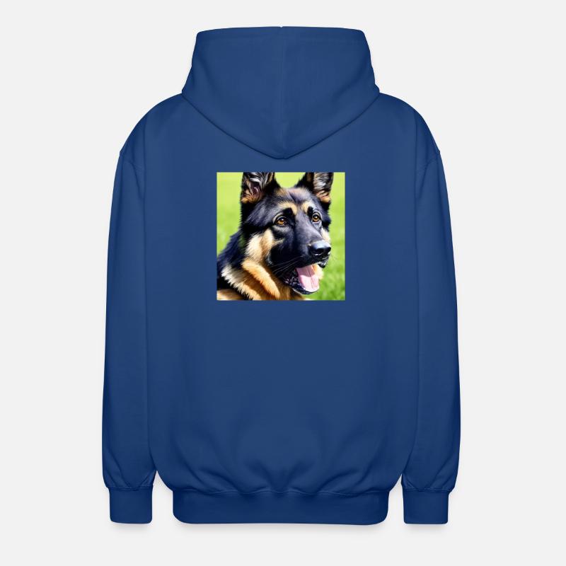 Treu und beschützend: Deutscher Schäferhund - Unisex Kapuzenjacke - Royalblau