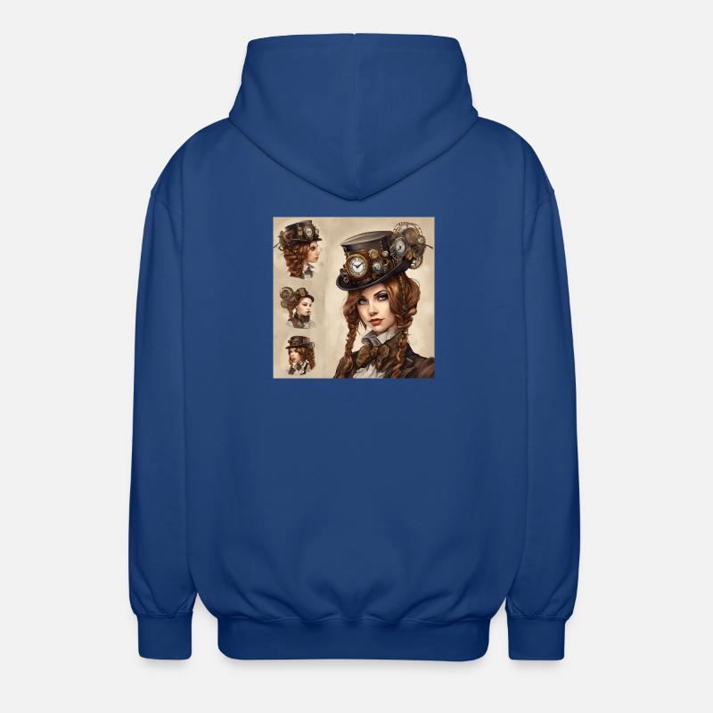 Schönes Mädchen im Steampunk-Stil - Unisex Kapuzenjacke - Royalblau