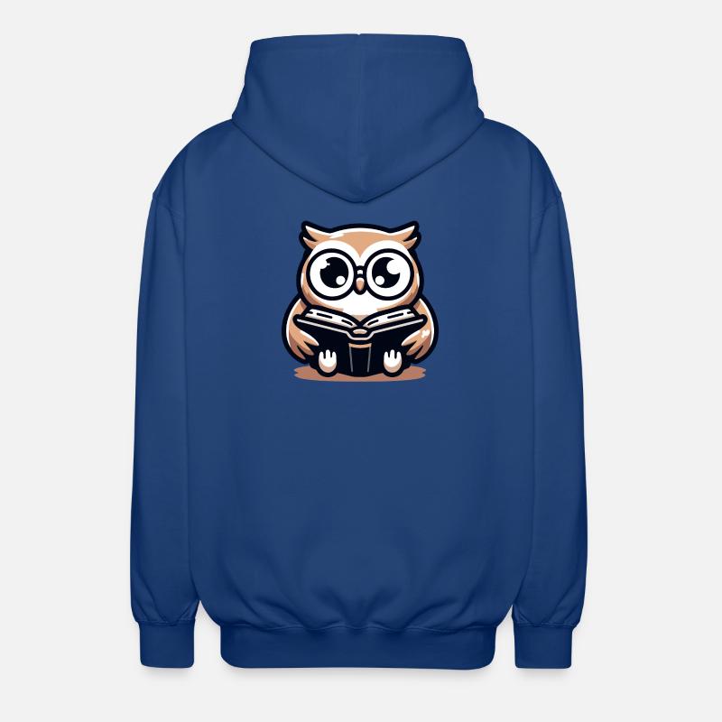 Weiser Eulenleser-Buch-Talisman - Unisex Kapuzenjacke - Royalblau