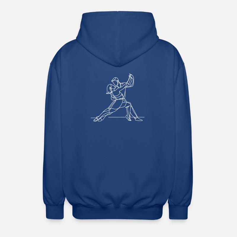 Elegante Tango-Strichkunst – Tanz mit Anmut - Unisex Kapuzenjacke - Royalblau
