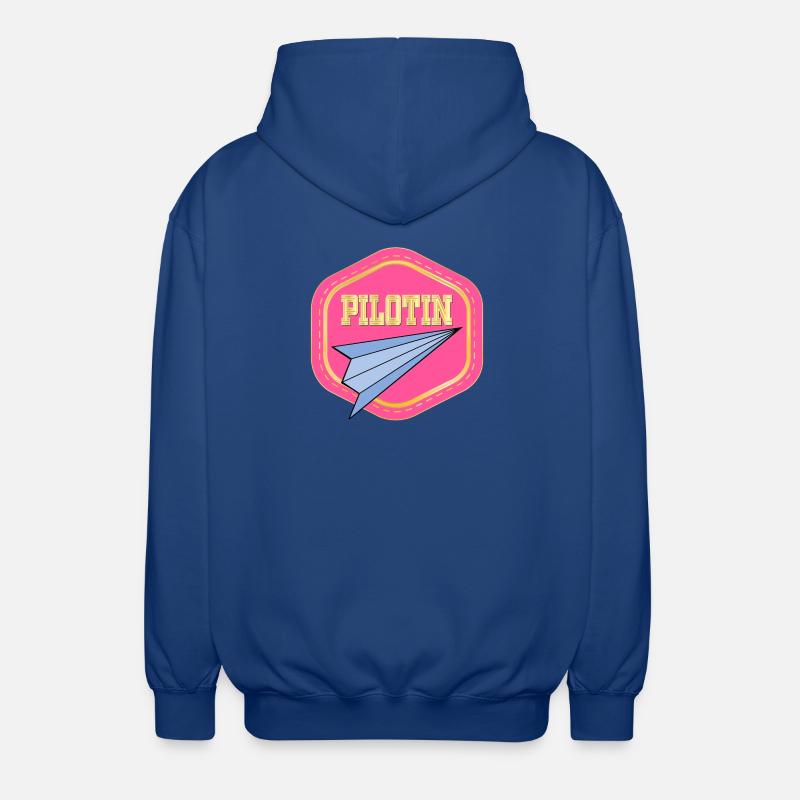 LUFTFAHRT PILOTIN - PAPIERFLIEGER - Unisex Kapuzenjacke - Royalblau