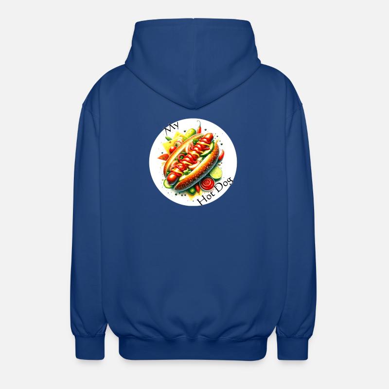 Farbexplosion Hotdog Kunst - Unisex Kapuzenjacke - Royalblau