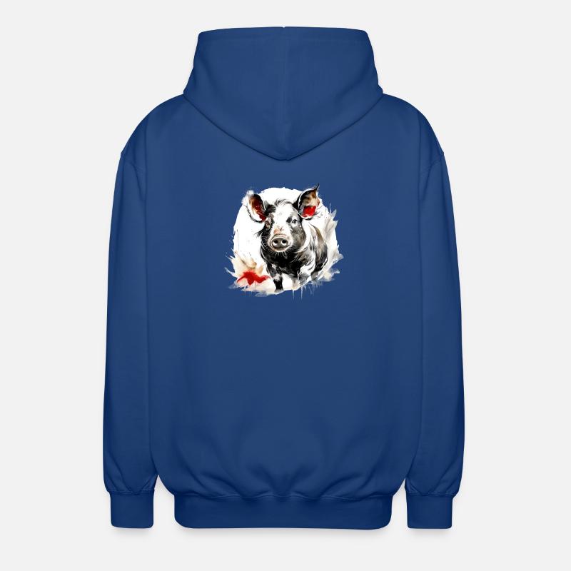 Zodiaque Chinois Cochon - Veste à capuche unisexe - bleu royal