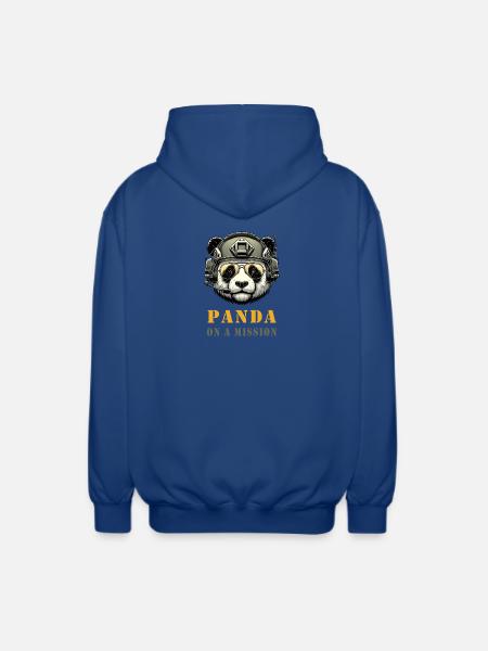 Panda in Mission / Military - Unisex Hooded Jacket - royal blue