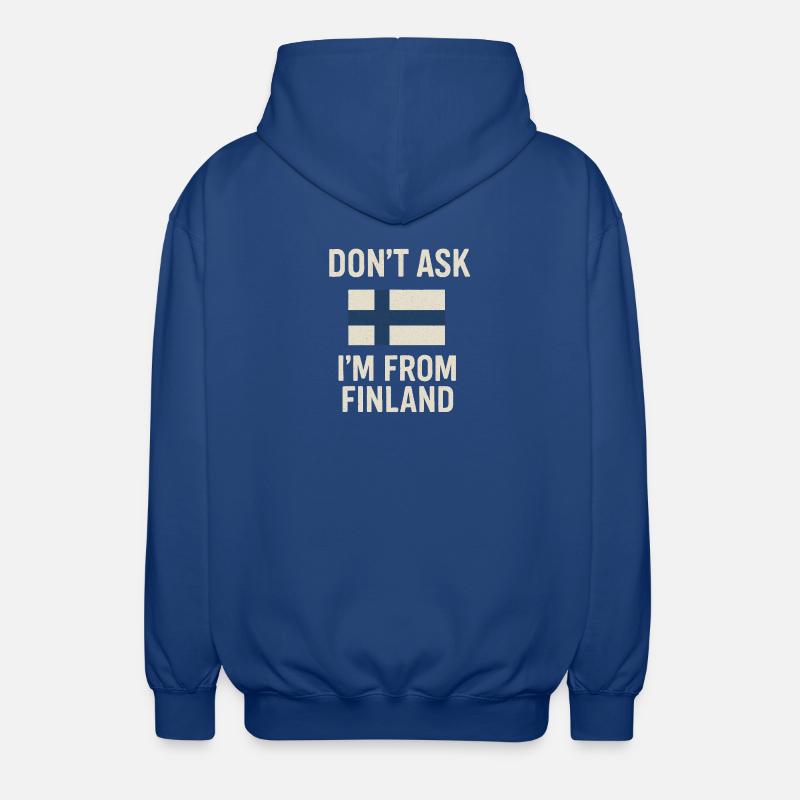 Drapeau finlandais. Ne demandez pas - Veste à capuche unisexe - bleu royal