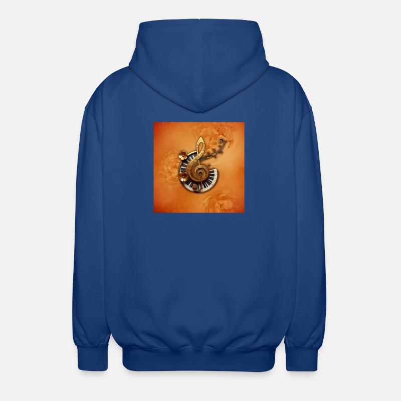 Style musical abstrait avec des fleurs - Veste à capuche unisexe - bleu royal