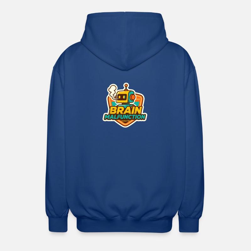 Brain Malfunction Retro Robot Design - Unisex Hooded Jacket - royal blue