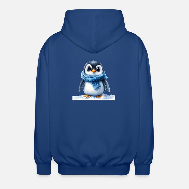 Pingouin mignon avec accessoire d’hiver - Veste à capuche unisexe - bleu royal
