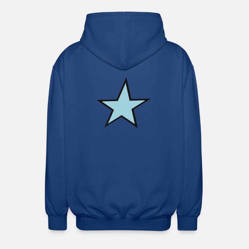 Heller blauer Stern mit schwarzem Rand - Unisex Kapuzenjacke - Royalblau