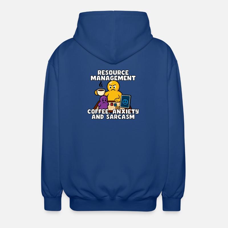 Gestion des ressources : café et anxiété - Veste à capuche unisexe - bleu royal