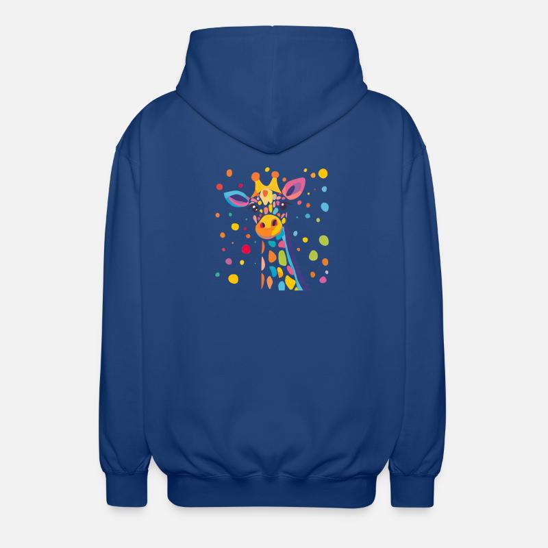 Königliche Giraffe Farbkonfetti - Unisex Kapuzenjacke - Royalblau
