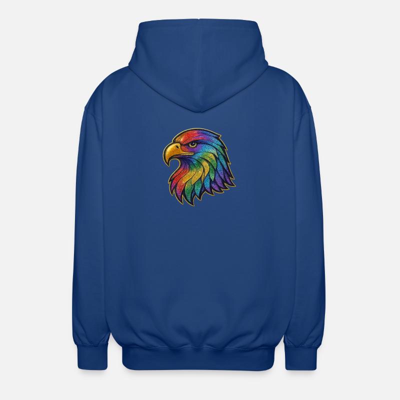 Rainbow Eagle Head Patch - Unisex Hooded Jacket - royal blue