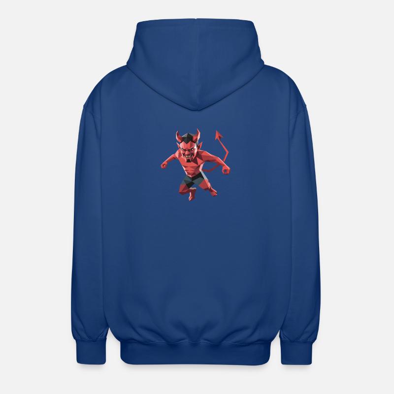 Devil - Cooles Low-Poly-Logo - Unisex Kapuzenjacke - Royalblau