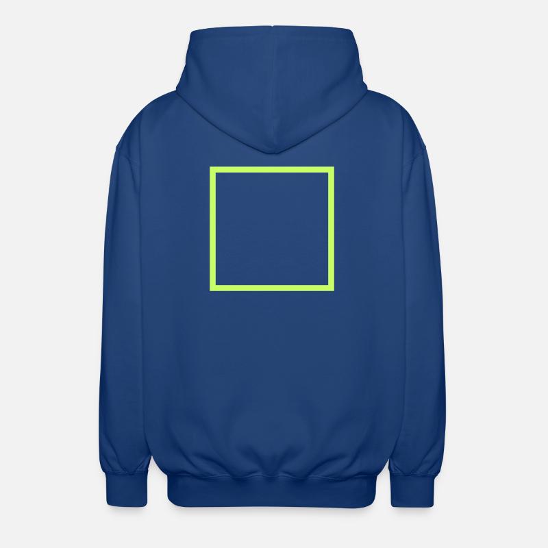 Black square with neon frame - Unisex Hooded Jacket - royal blue