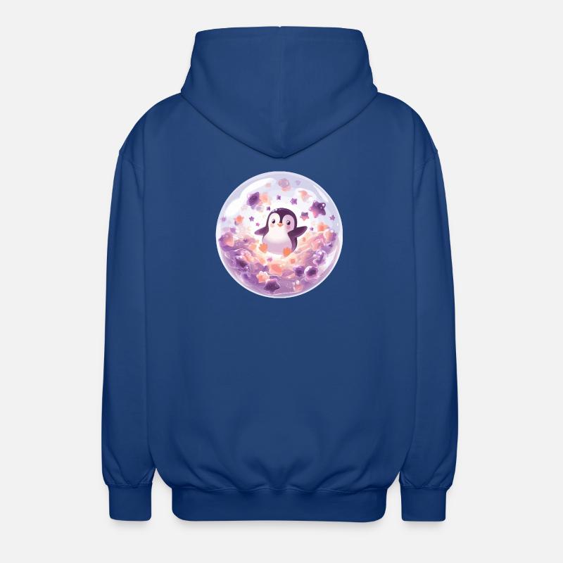 Penguin in bubble ball - Unisex Hooded Jacket - royal blue