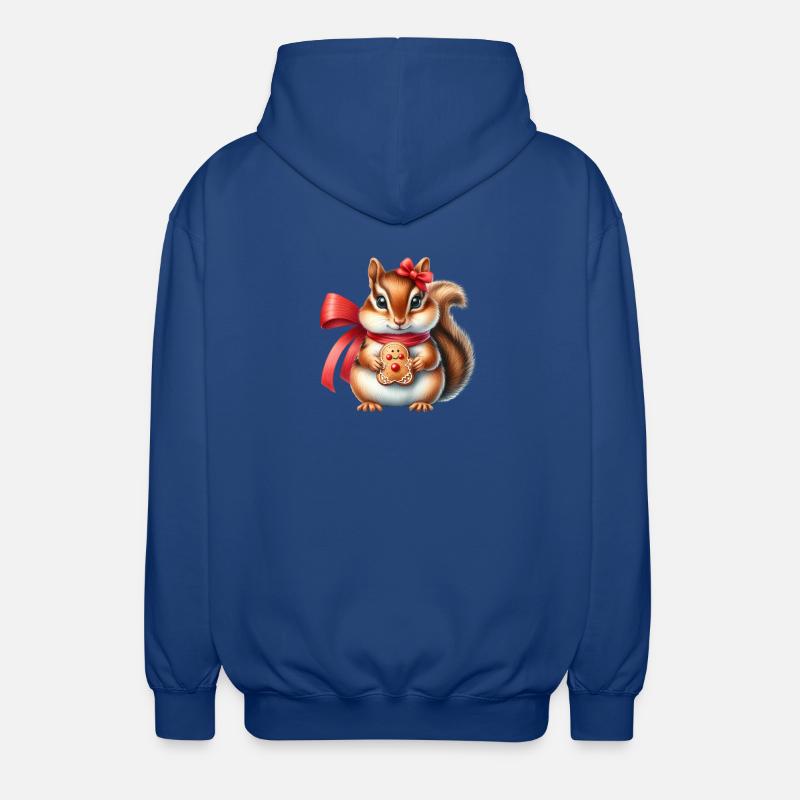 Ginger Squirrel with Cookie - Unisex Hooded Jacket - royal blue