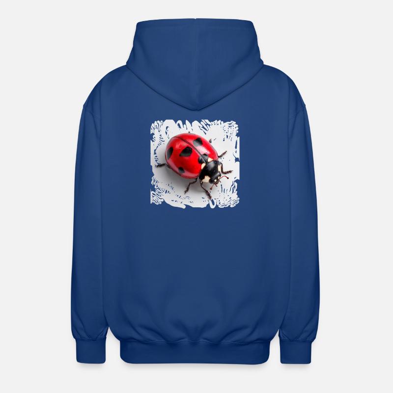 Red Ladybug Pattern Seven-Point - Unisex Hooded Jacket - royal blue
