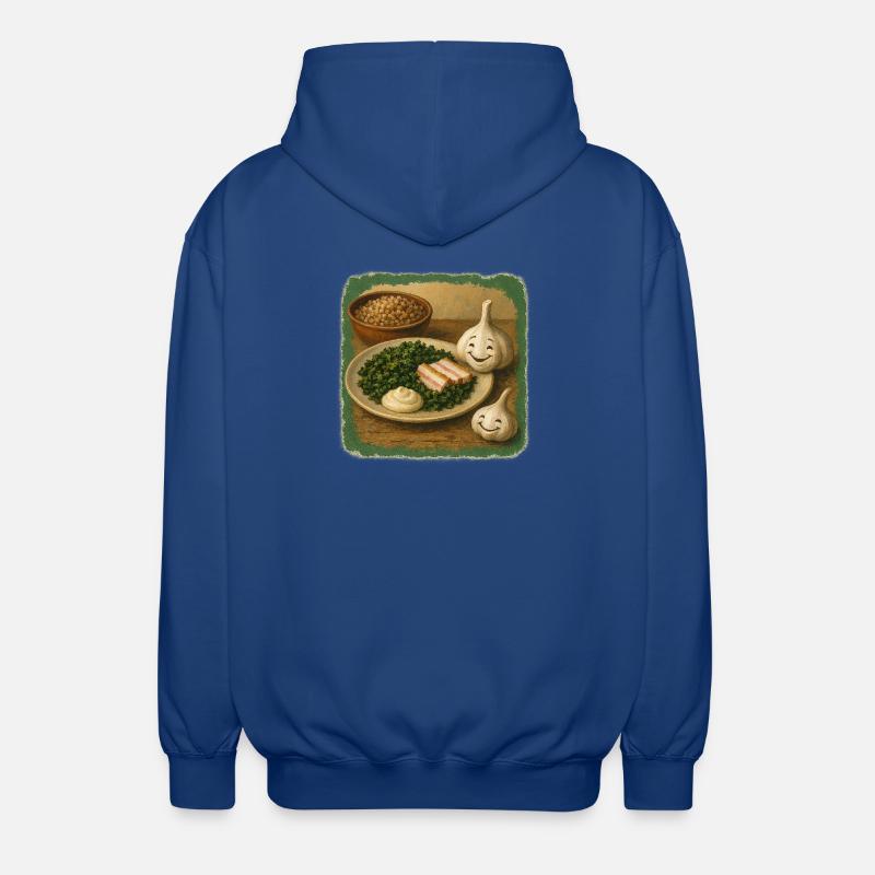 Ail souriant avec chou kale - Veste à capuche unisexe - bleu royal