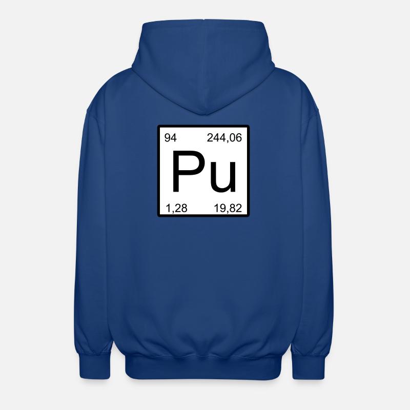 Conception de l’élément de plutonium Pu - Veste à capuche unisexe - bleu royal