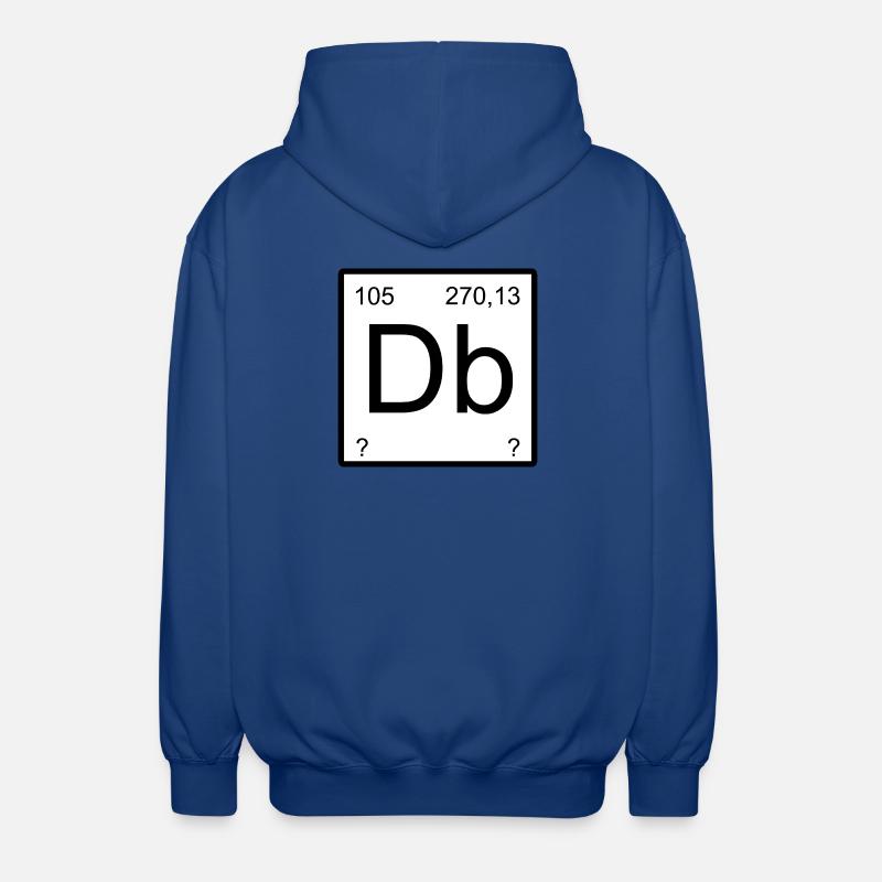 Dubnium Element Typography - Unisex Hooded Jacket - royal blue