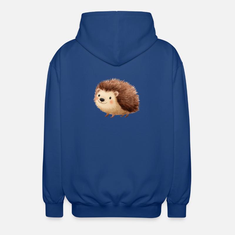 Cute Hedgehog – Childish and Charming Drawing - Unisex Hooded Jacket - royal blue