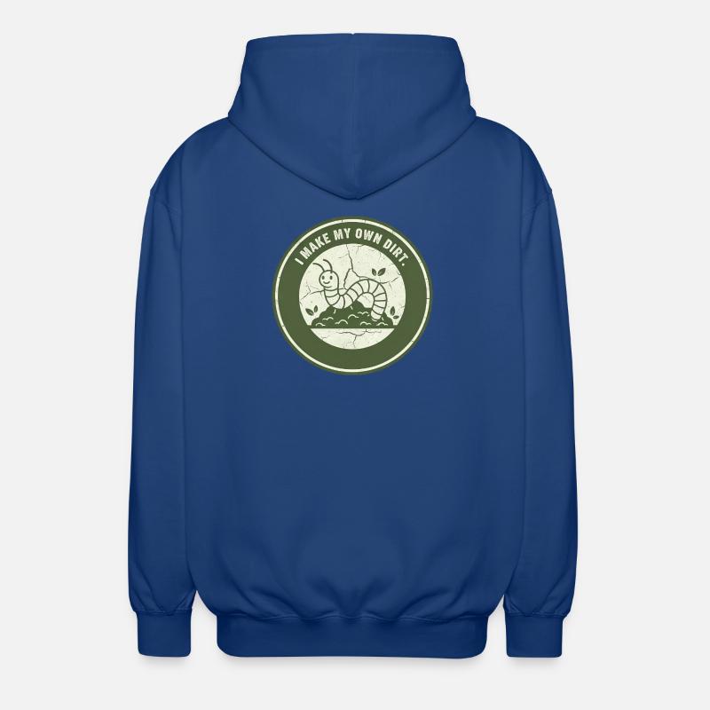 Wurmkompost: Eigenständige Erde - Unisex Kapuzenjacke - Royalblau