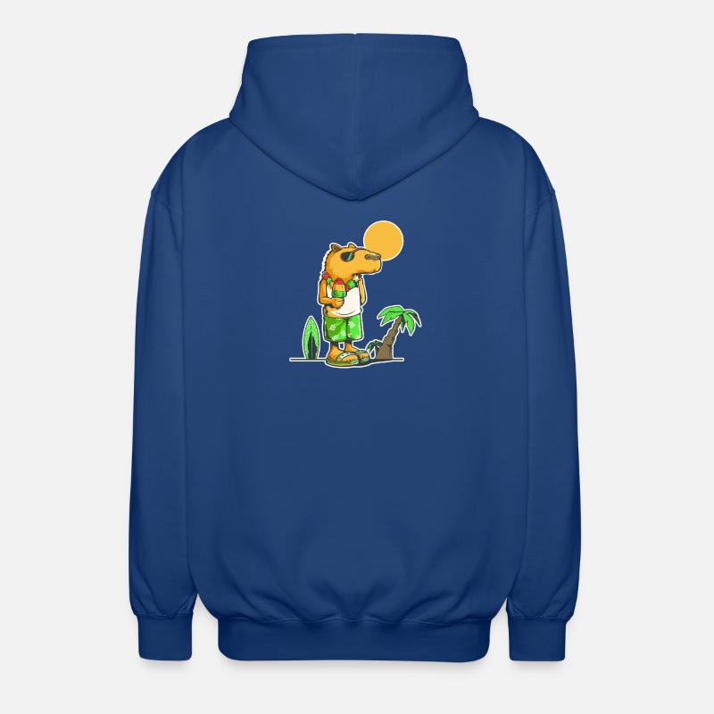 Capybara at the beach - Unisex Hooded Jacket - royal blue
