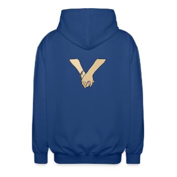 Romantic Couple Holding Hands Valentine - Unisex Hooded Jacket - royal blue - Back - AI Model Male 185 light (185cm)