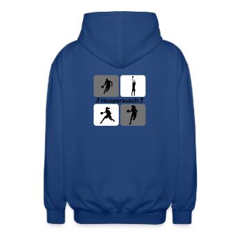 Basketball Silhouettes Dynamics - Unisex Hooded Jacket - royal blue - Back - AI Model Male 185 light (185cm)