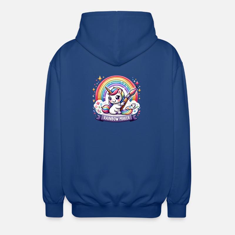 Regenbogen-Einhorn Maler - Unisex Kapuzenjacke - Royalblau