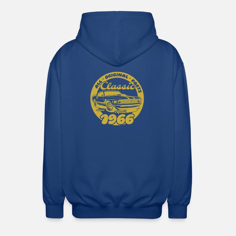 60e anniversaire - Muscle Car Classique 04/1966 - Veste à capuche unisexe - bleu royal