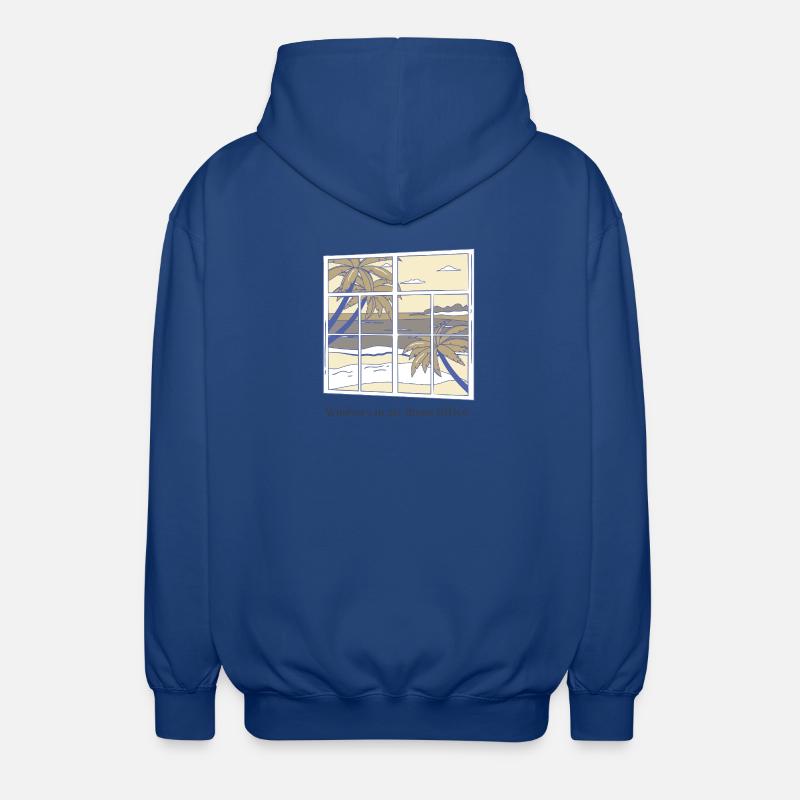 Fenêtres dans mon bureau à domicile - Veste à capuche unisexe - bleu royal