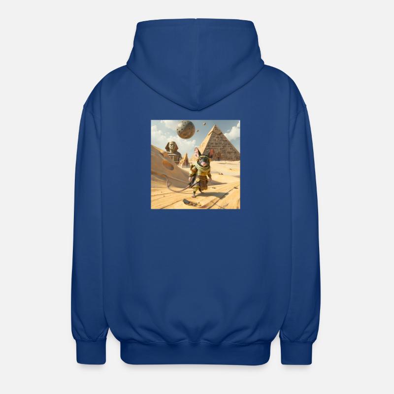 Rat aventureux en Égypte - Veste à capuche unisexe - bleu royal