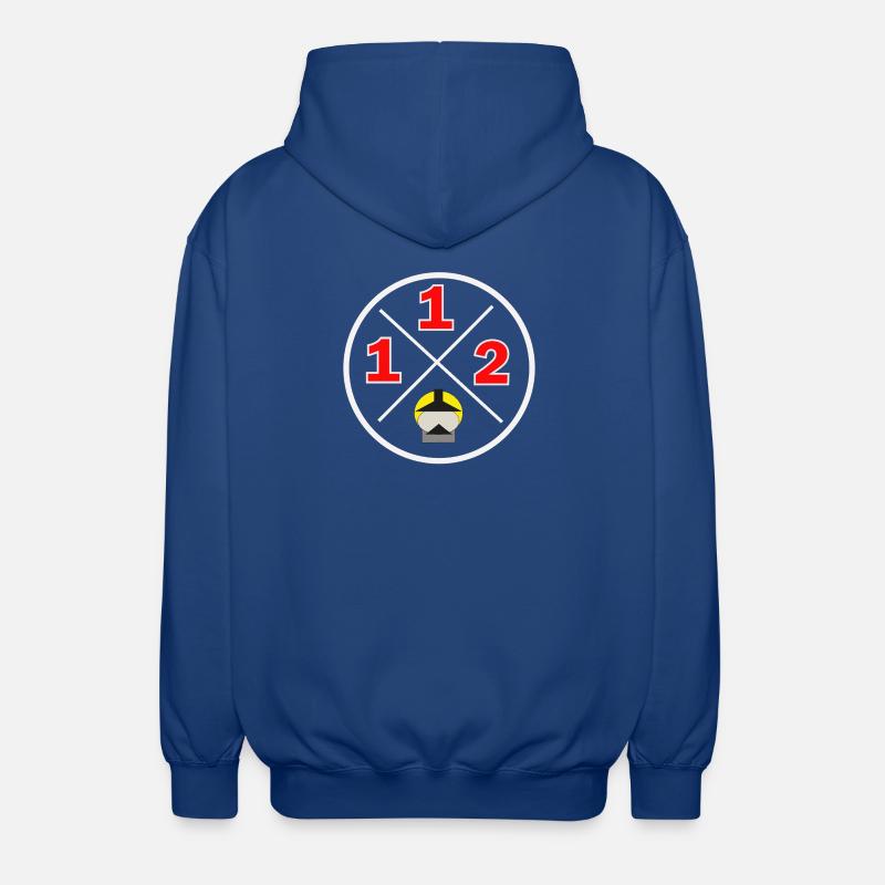 112- Logo du district - Pompiers - Veste à capuche unisexe - bleu royal