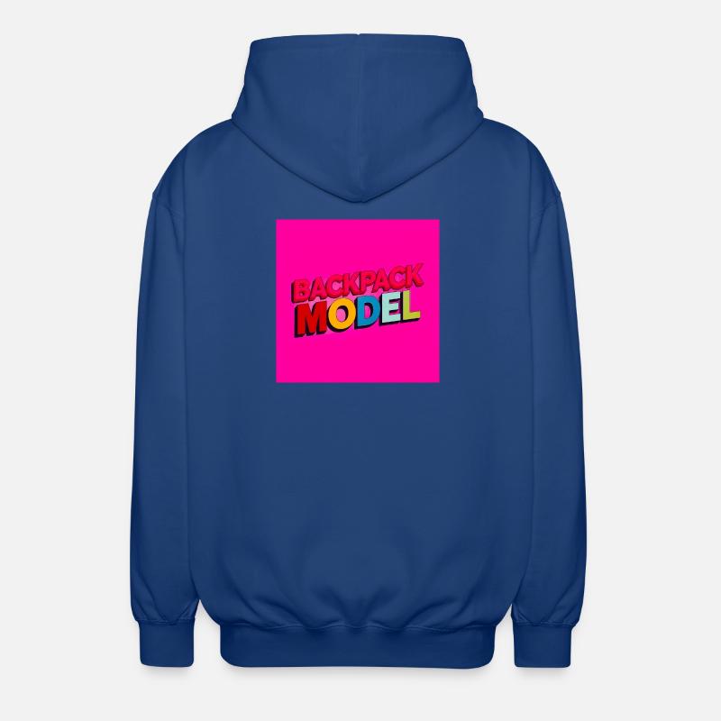 Rucksackmodell Neon-Text - Unisex Kapuzenjacke - Royalblau