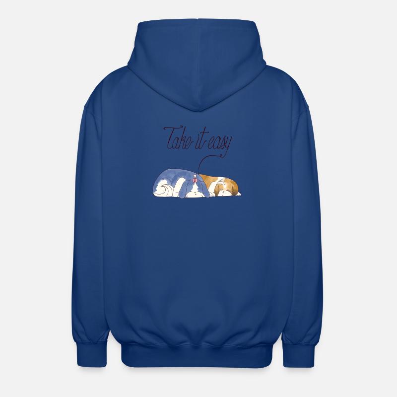 Doucement, chiots Shihtzu - Veste à capuche unisexe - bleu royal