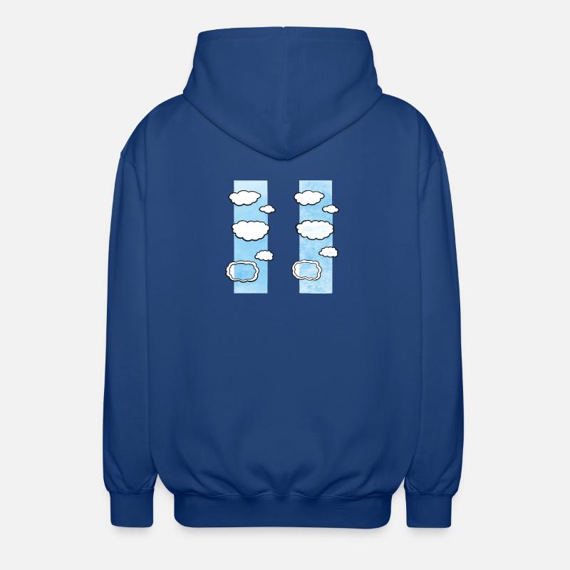 Cloud Columns on Sky Strips - Unisex Hooded Jacket - royal blue
