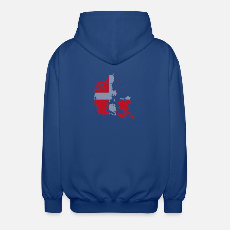 Denmark Flag Map - Unisex Hooded Jacket - royal blue